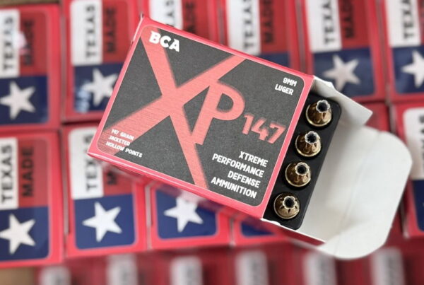 Side-by-side comparison of 9mm FMJ round on the left and 9mm JHP round on the right, visual guide to 9mm FMJ vs JHP.